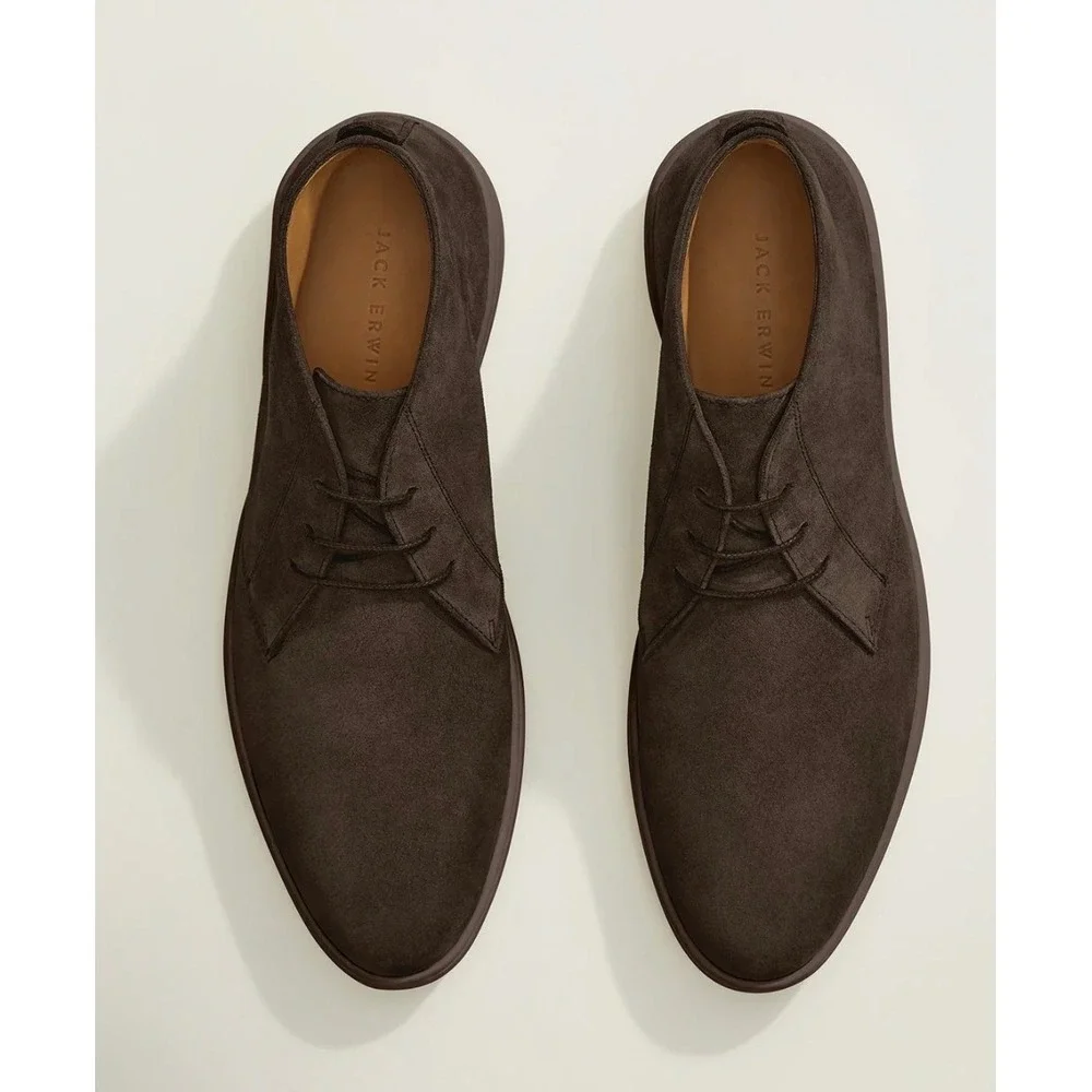 Jack Erwin Mens Dark Brown Suede Chukka Boots Made in Spain Size 11 2072